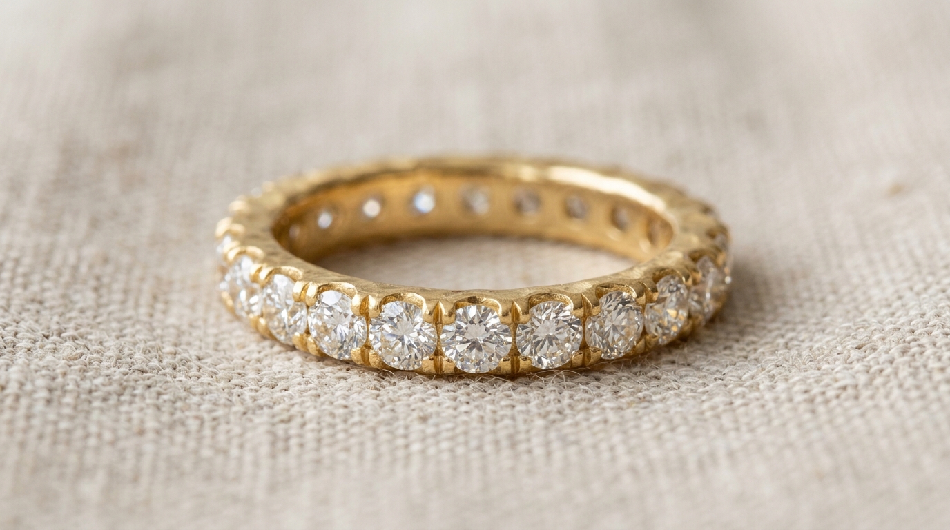 Close-up gold and diamond jewelry photographed in soft light